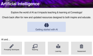 Faculty Learning Hub AI page screenshot